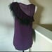 DESIGNER FEATHER BLOUSE SILK ONE SHOULDER CAMI SMALL WOMENS SMALL