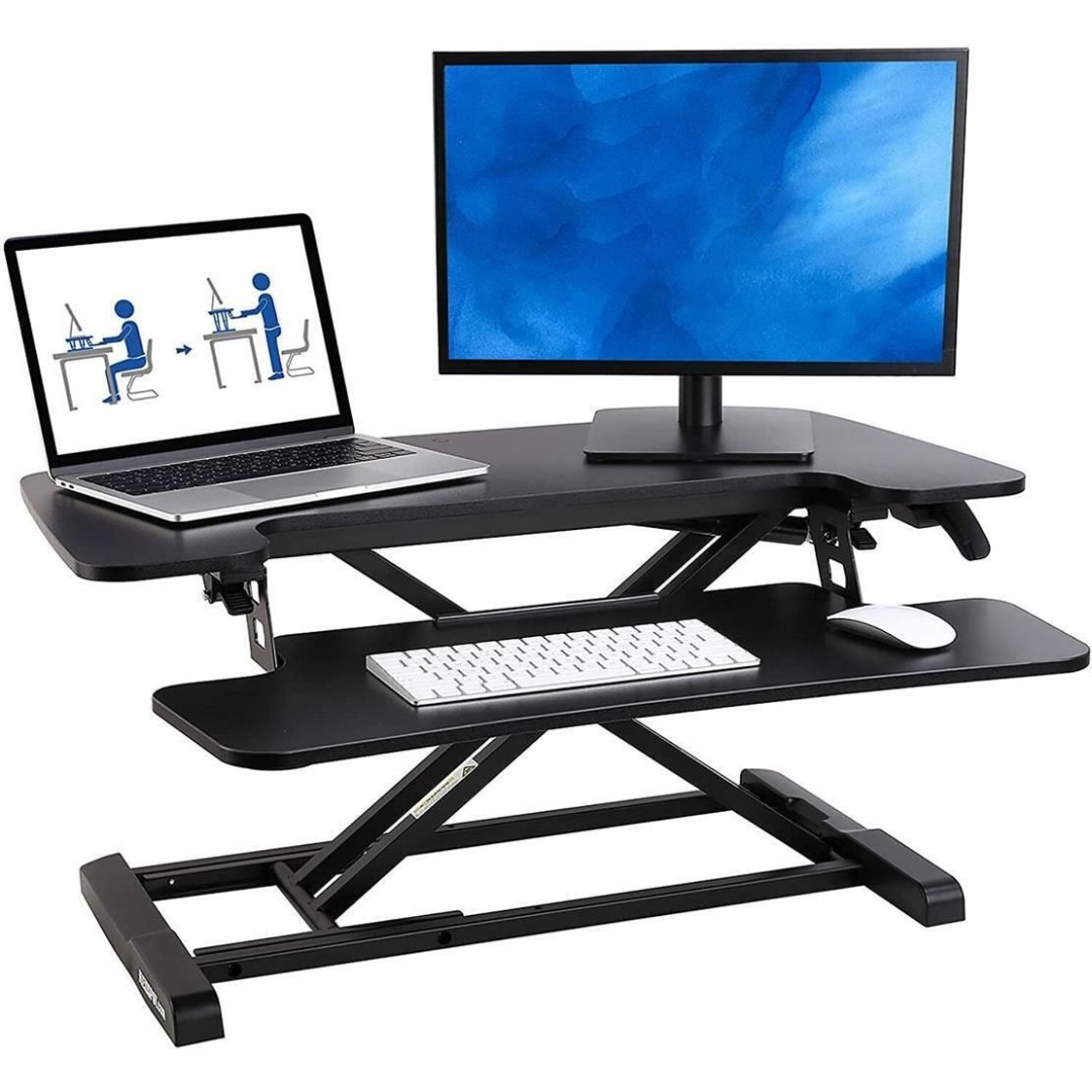 FLEXISPOT M732 32 inch Standing Desk Converter | Height Adjustable Stand Up Desk