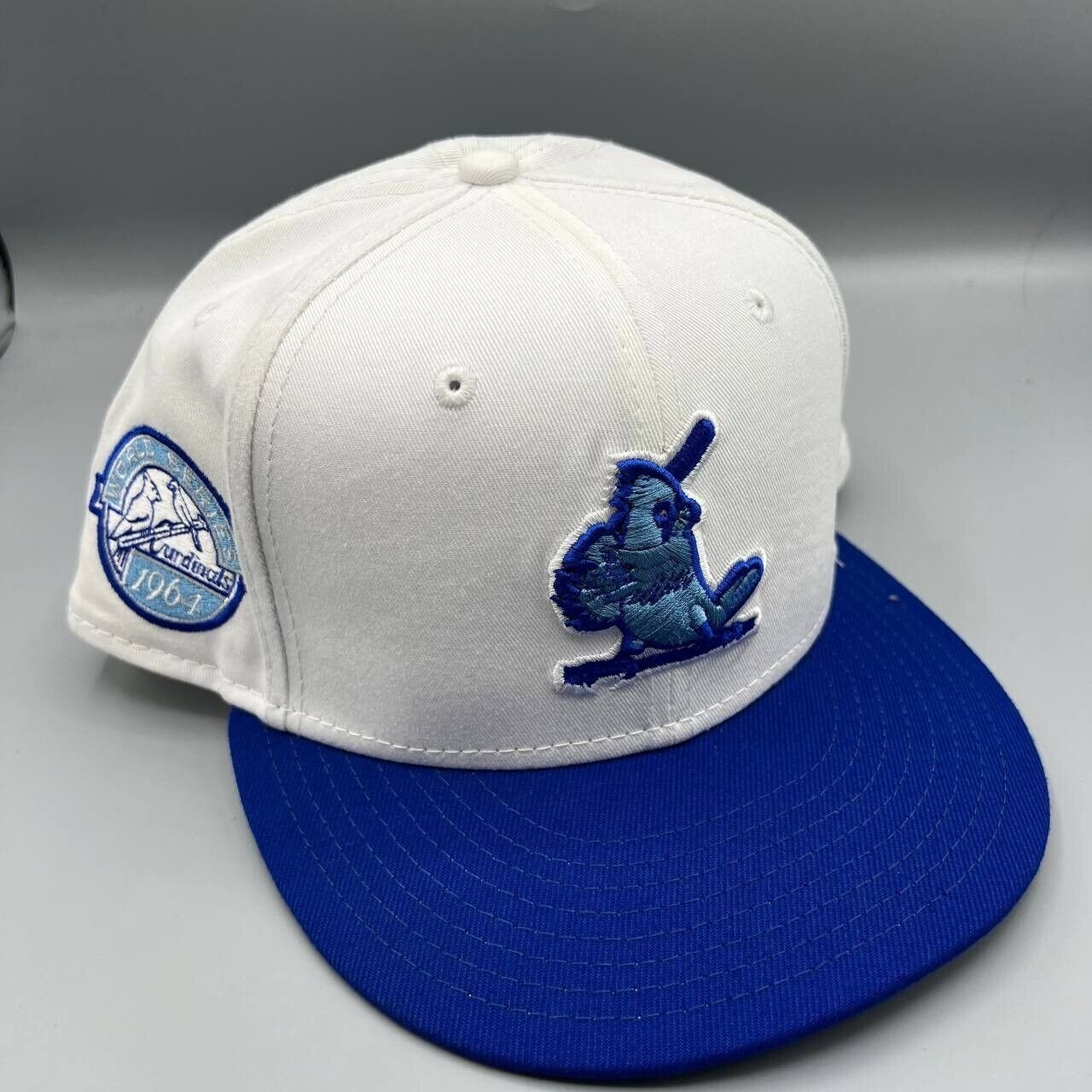St. Louis Cardinals Hat Men 7 5/8 White Blue 59Fifty New Era MLB Fitted Cap