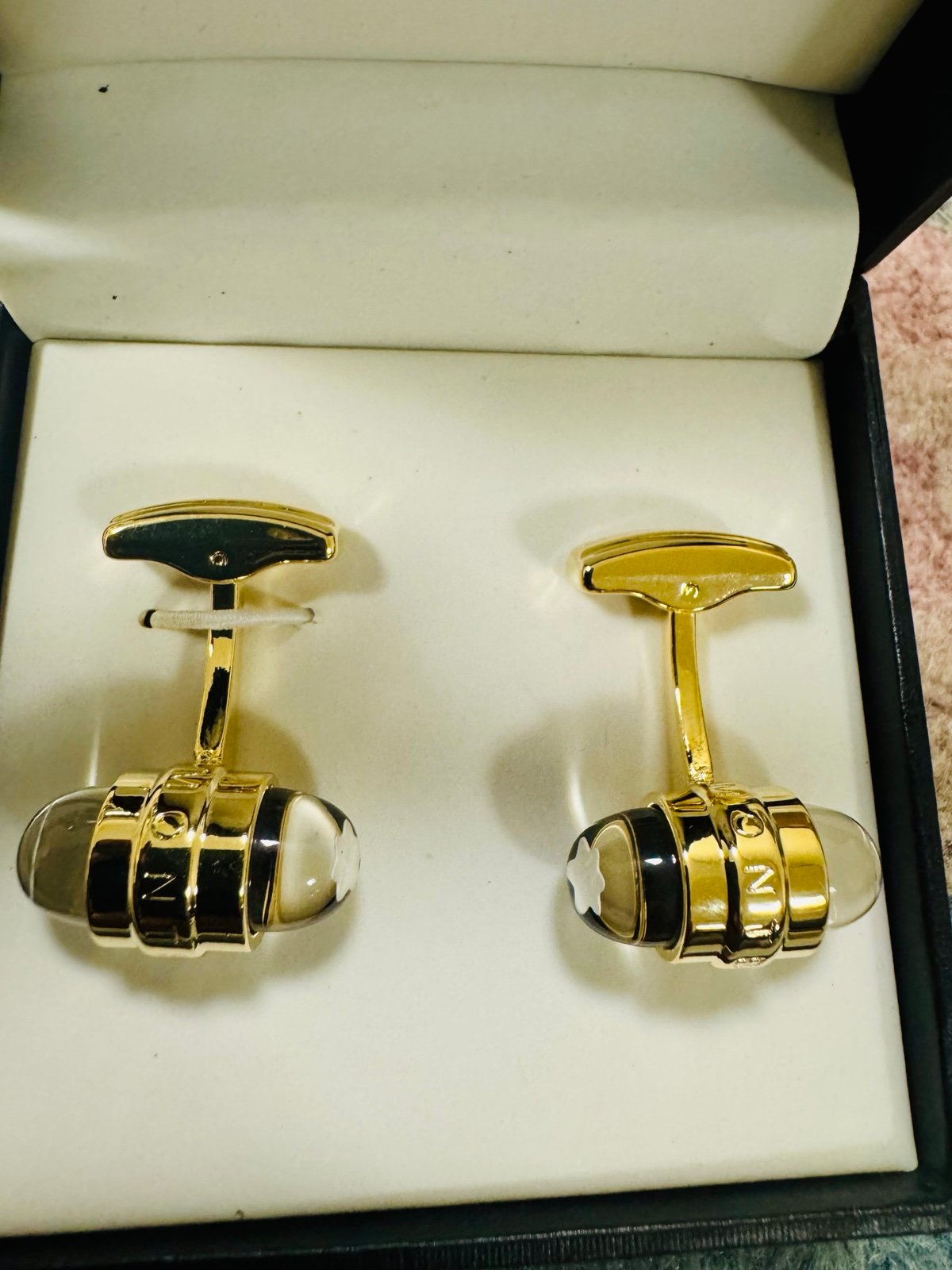 Brand new Montblanc StarWalker Stainless Steel - Rose Gold- and Enamel Cufflinks