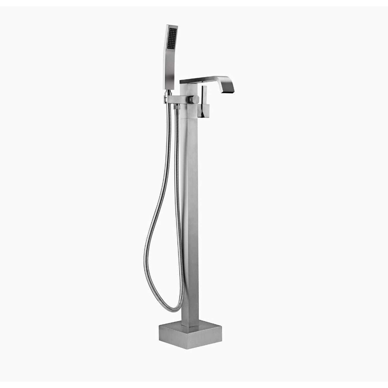 Bathtub Faucet Tub Filler Floor Mount, Brass w/Brushed Nickel Finish By BAGNOLUX