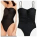 J. Crew Ruched sweetheart one-piece Black Sz 22 NEW