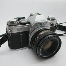 Canon AE-1 35mm SLR Film Camera with Canon 50mm f/1.8 FD Lens Lot Vintage