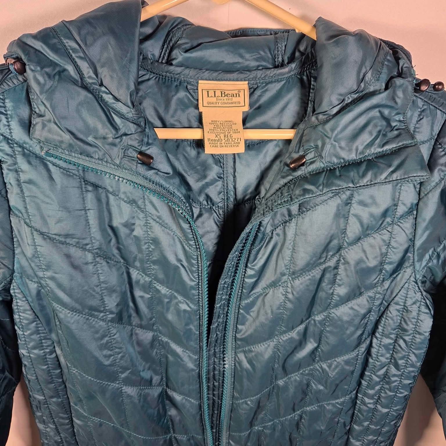 LL Bean Prima Loft Quilted Puffer Trench Coat - Size Women XS