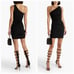 ALICE + OLIVIA Binnie Asymmetric Ruched Jersey Mini dress in Black Size 2 NWT