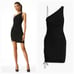ALICE + OLIVIA Binnie Asymmetric Ruched Jersey Mini dress in Black Size 2 NWT