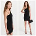 ALICE + OLIVIA Binnie Asymmetric Ruched Jersey Mini dress in Black Size 2 NWT