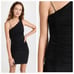 ALICE + OLIVIA Binnie Asymmetric Ruched Jersey Mini dress in Black Size 2 NWT