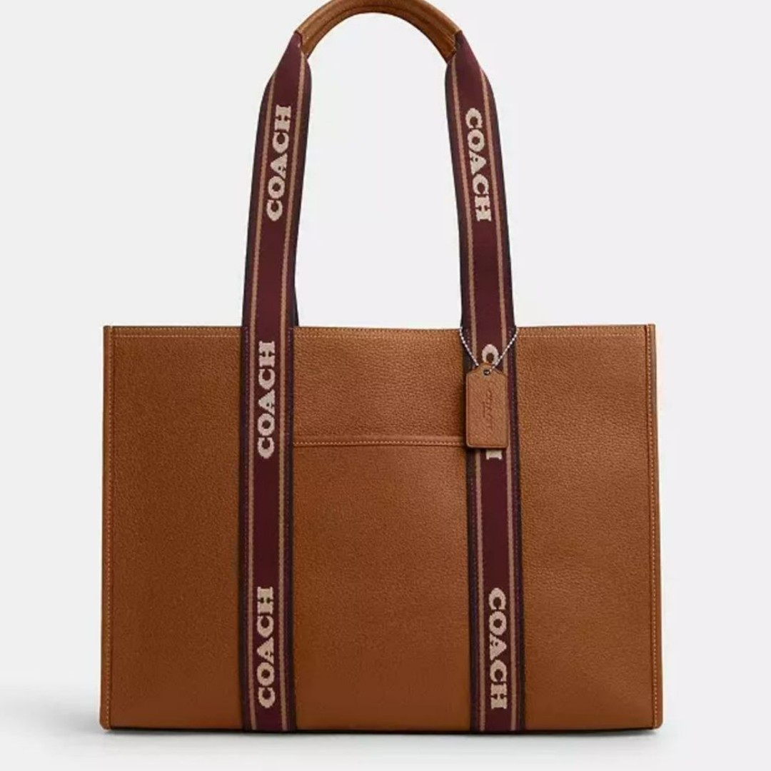 COACH Large Smith Tote Pebble Leather Penny Brown Style CU996 preloved