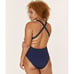 Andie Swim the Tulum Eco Nylon One Piece in Navy L NWT