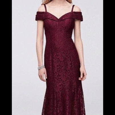 Burgundy off the shoulder dress