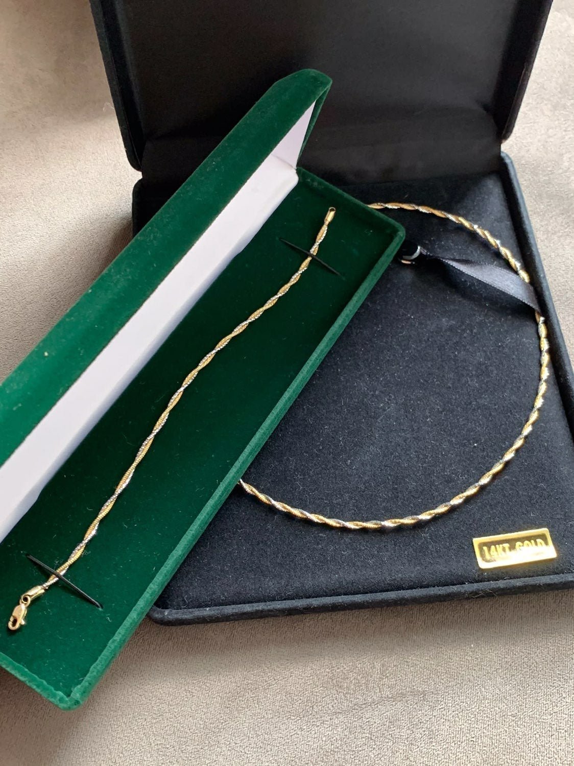 14k bracelet and necklace set
