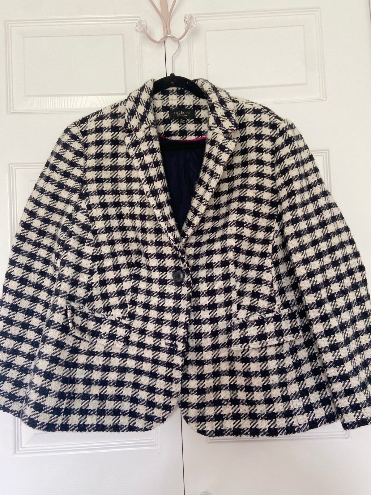 TALBOTS | Two Button Down Tweed Coat.