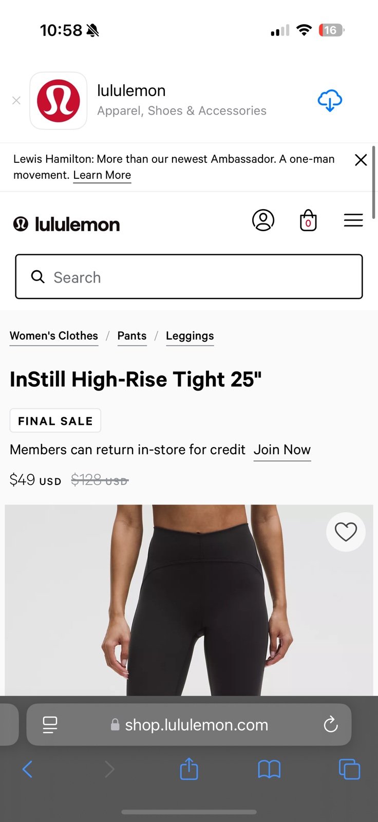 Lululemon InStill HR Tight 25”