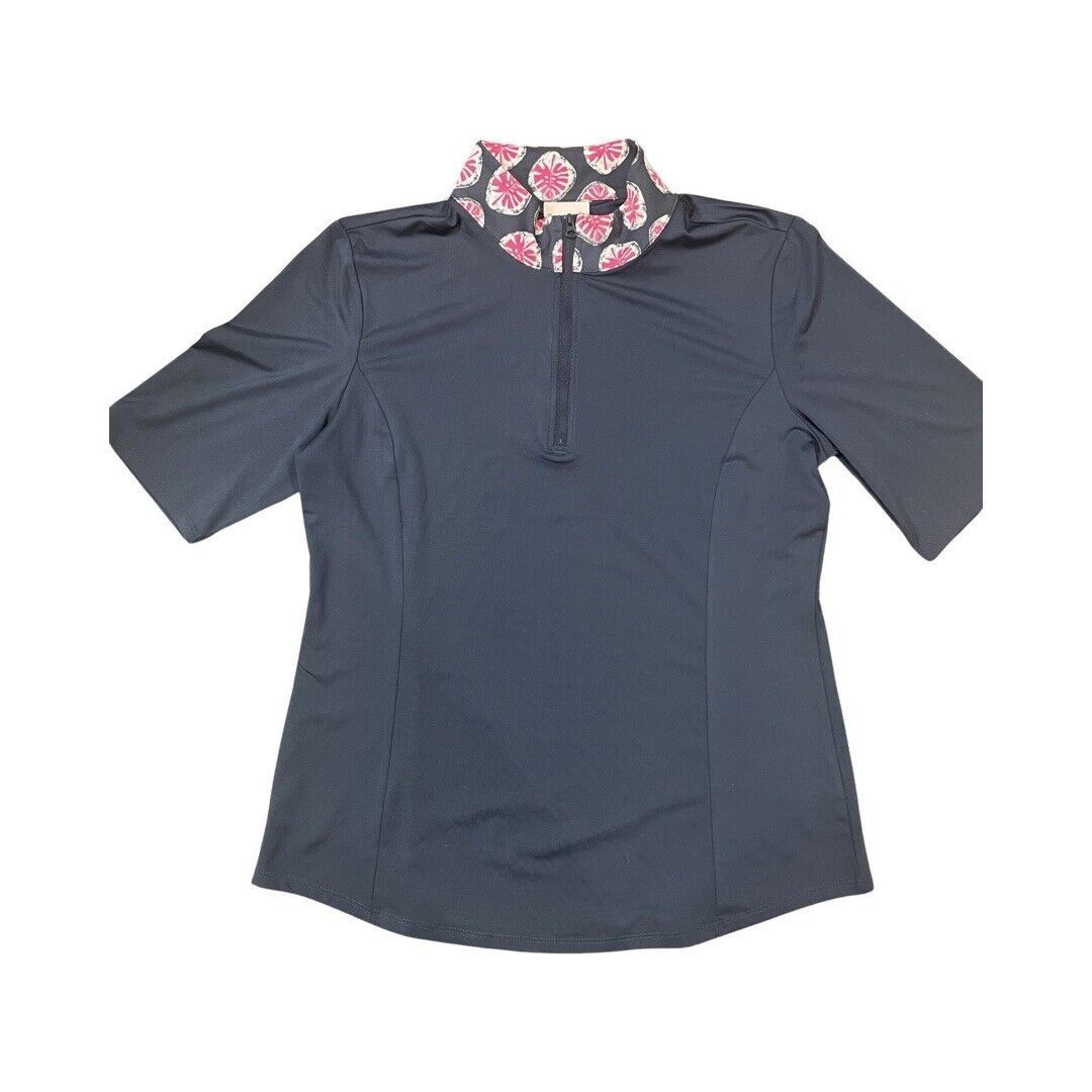 Tommy Bahama Women's Active Quarter-Zip Golf Polo Shirt Navy Size Large