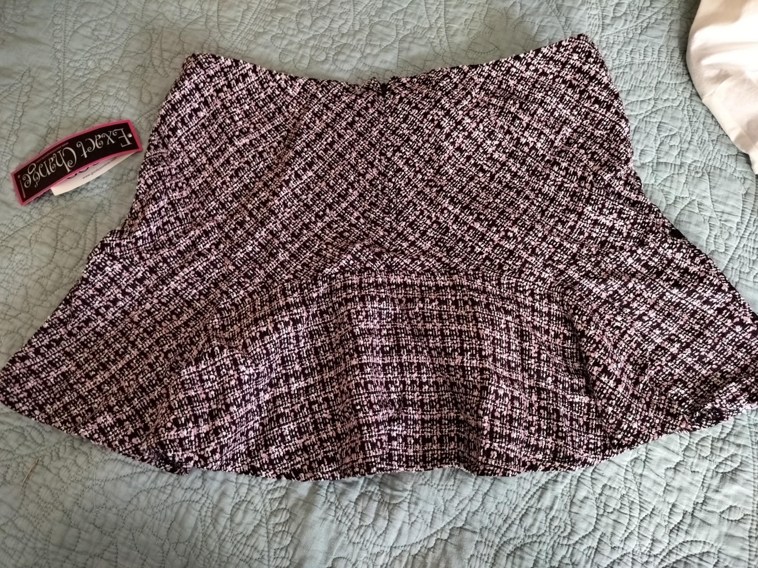 Vintage NWT Exact Change! Plaid Mini Skirt Pink & Black  Jr Size 11 Y2K
