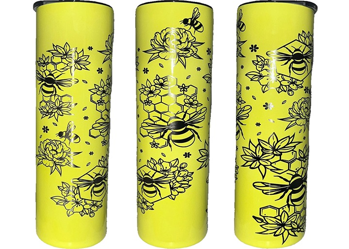Laser-Engraved Bumblebee Honeycomb 30 oz Tumbler
