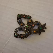 Antique art deco Multicolor rhinestone buckle