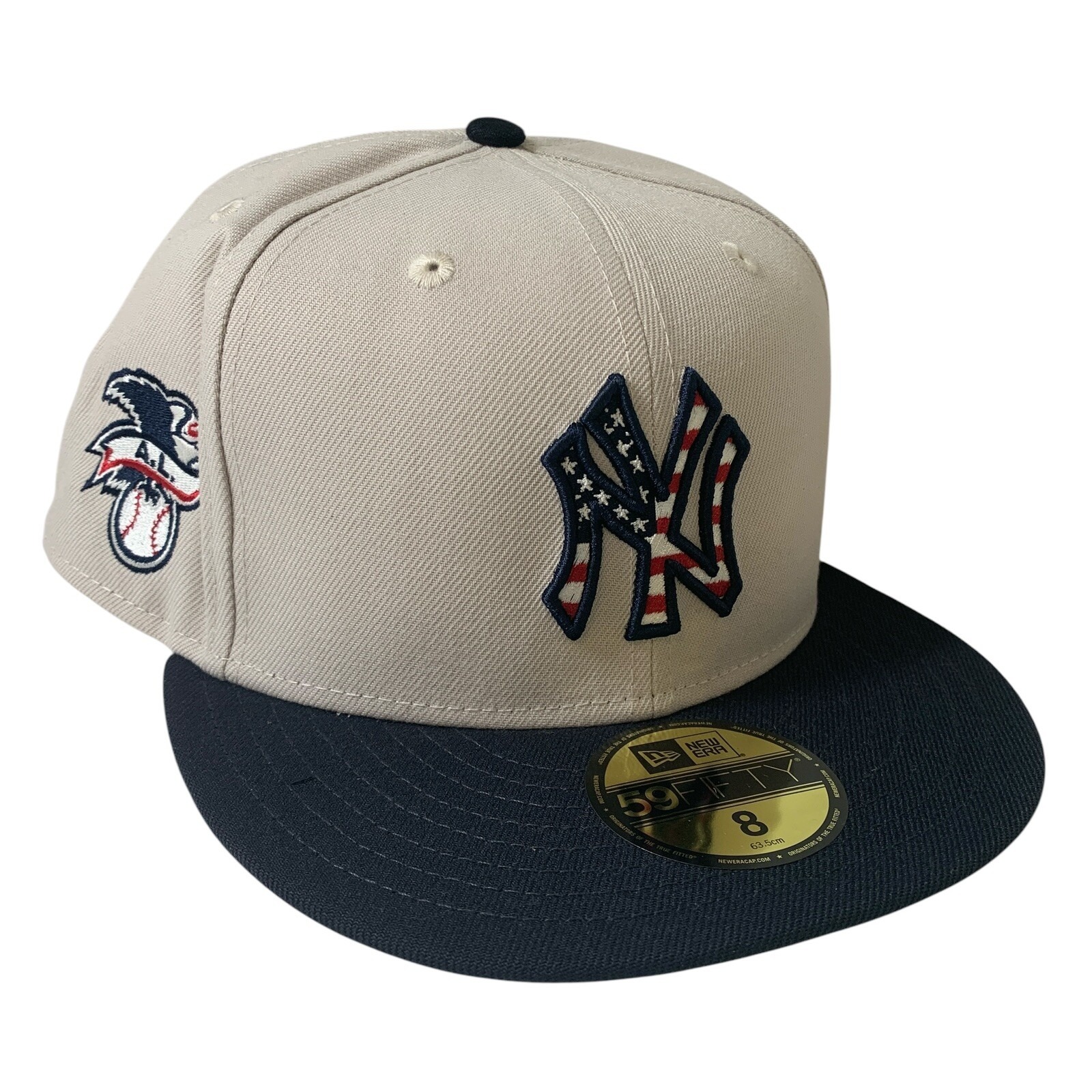New York Yankees New Era Independence Day Beige 59FIFTY Fitted Hat Size 8