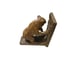 SET Vintage Black Forest WOOD HAND CARVED BEAR 2 BOOKEND s FIGURINE ART DECO