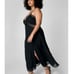 Crinkle chiffon lace insert double split maxi slip dress