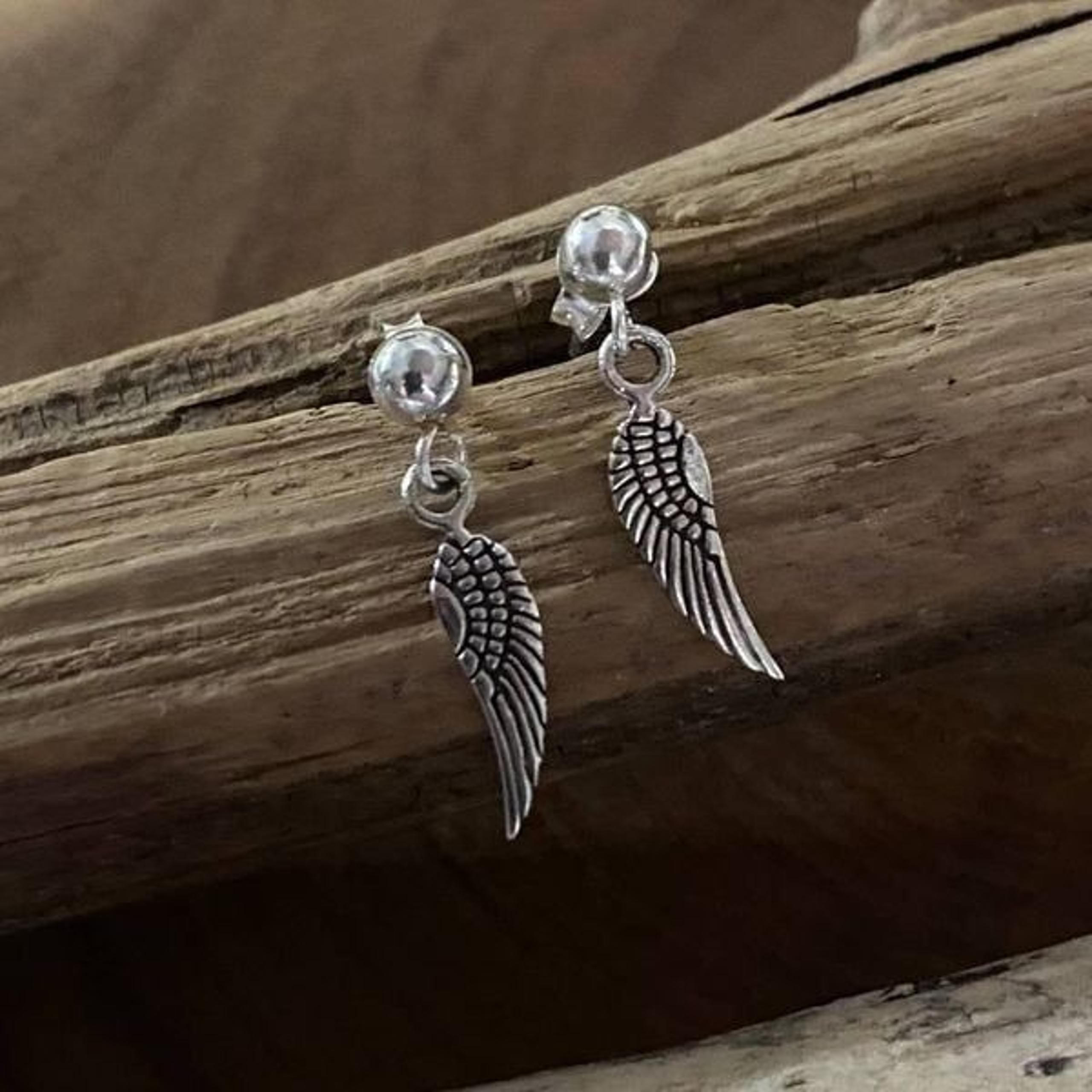 Wing Sterling Silver Drop Earrings