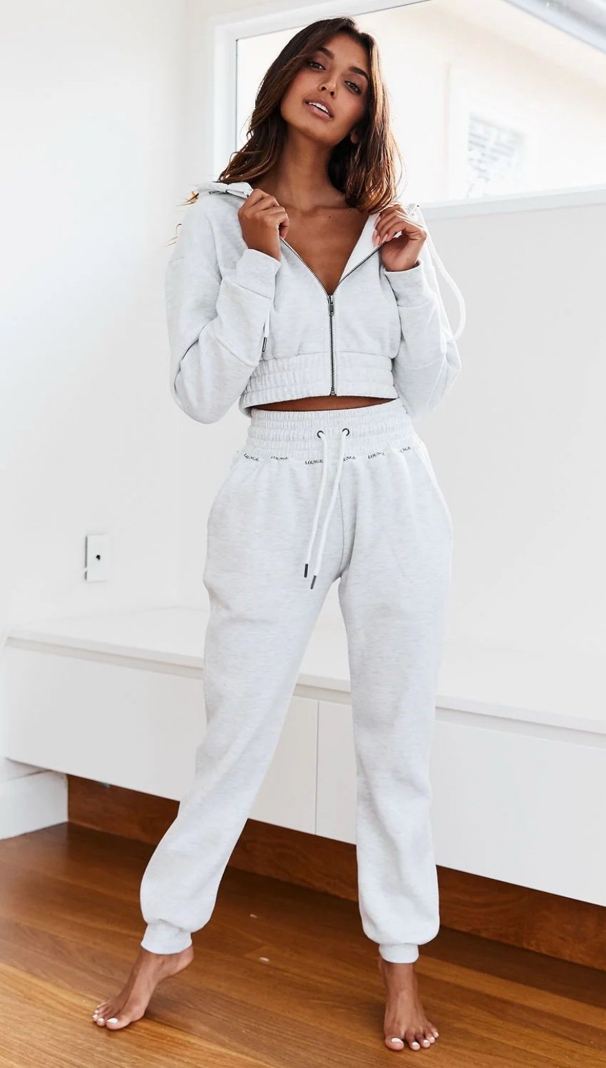 Women’s Ash White Jogger Set