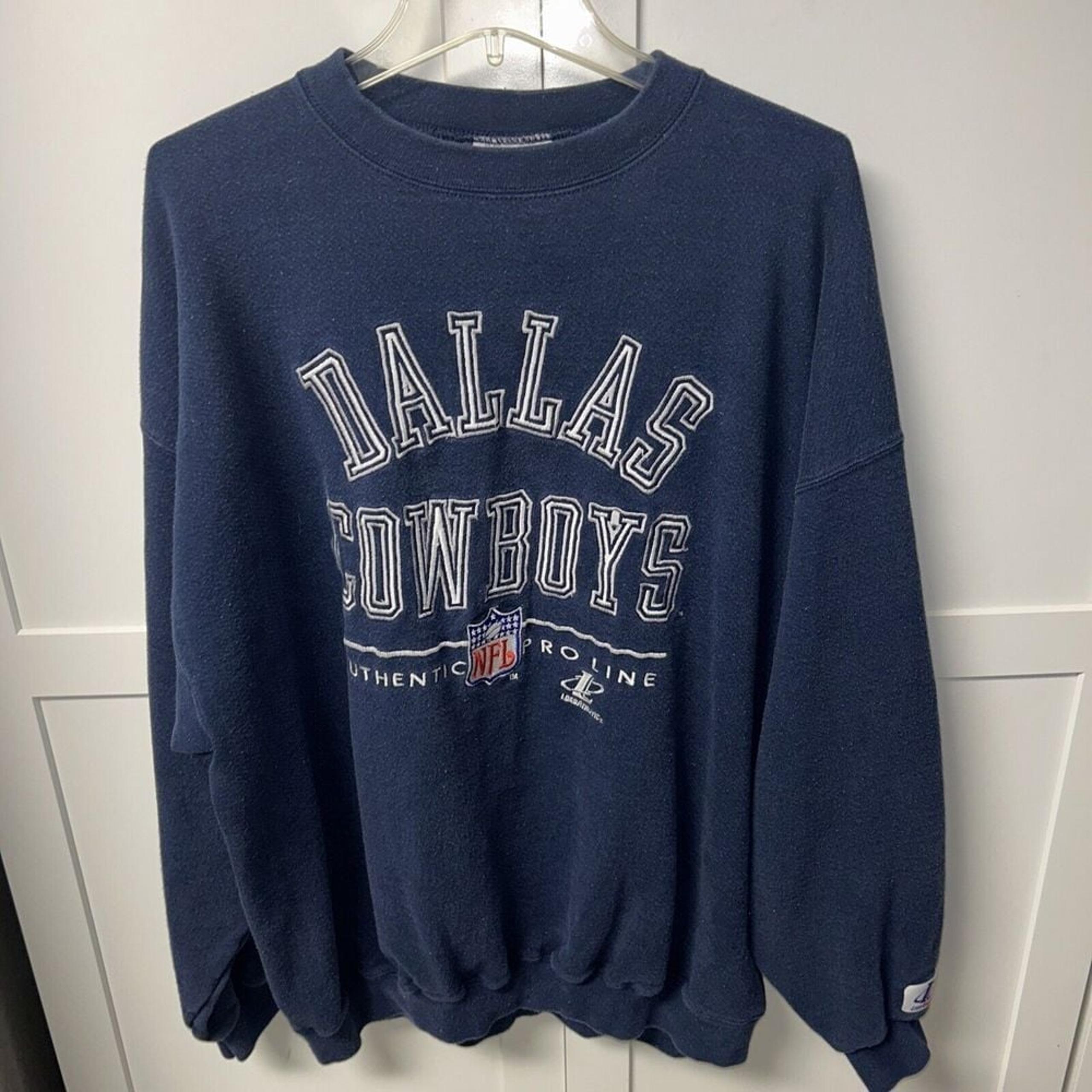 Logo Athletic Dallas Cowboys Embroided NFL Crewneck Sweatshirt Pullover Mens XL