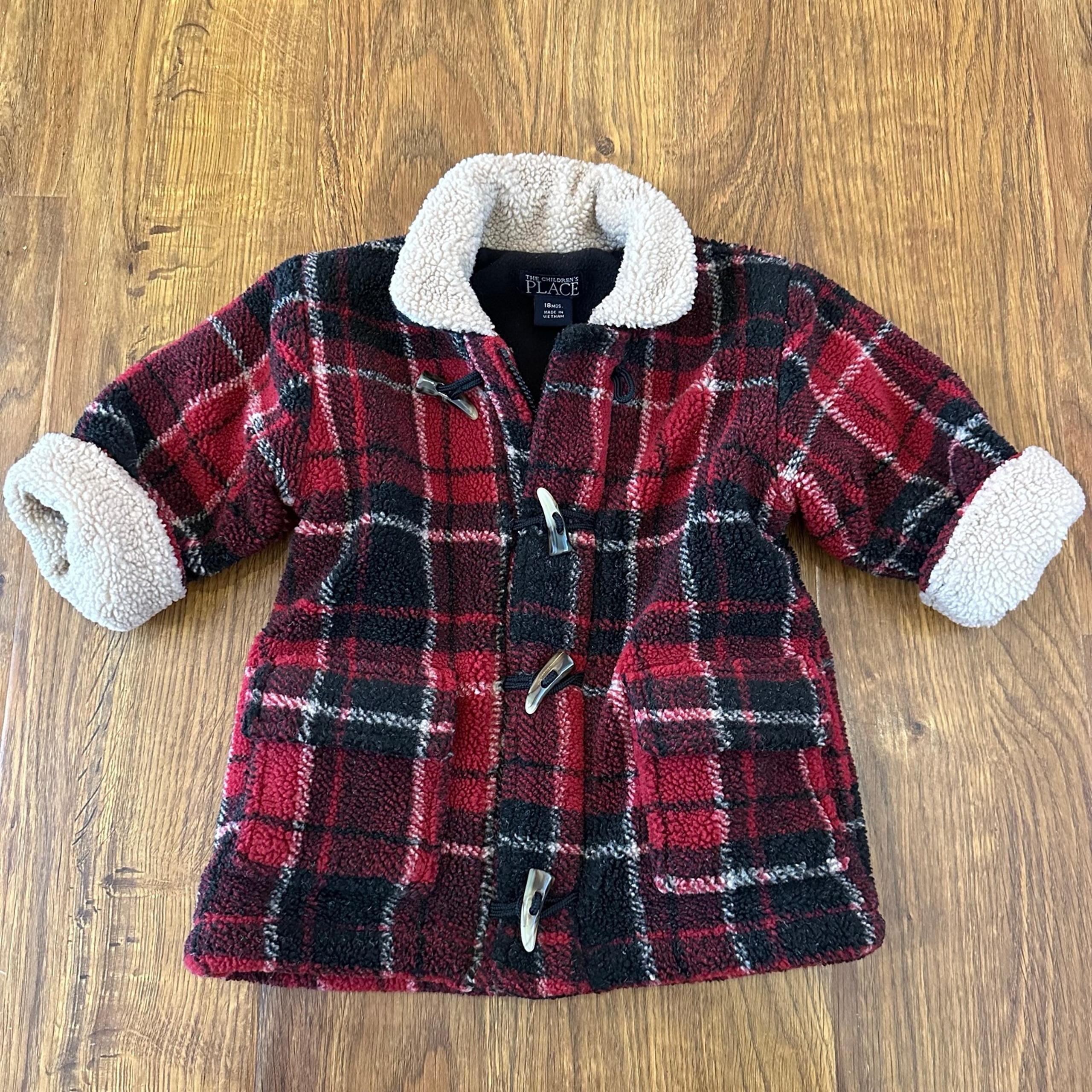 The Children’s Place fleece Sherpa buffalo plaid jacket