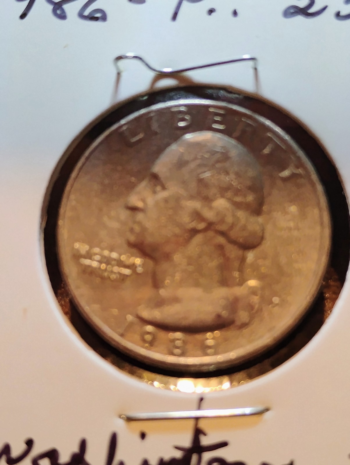 1986 P 25c Washington quarter