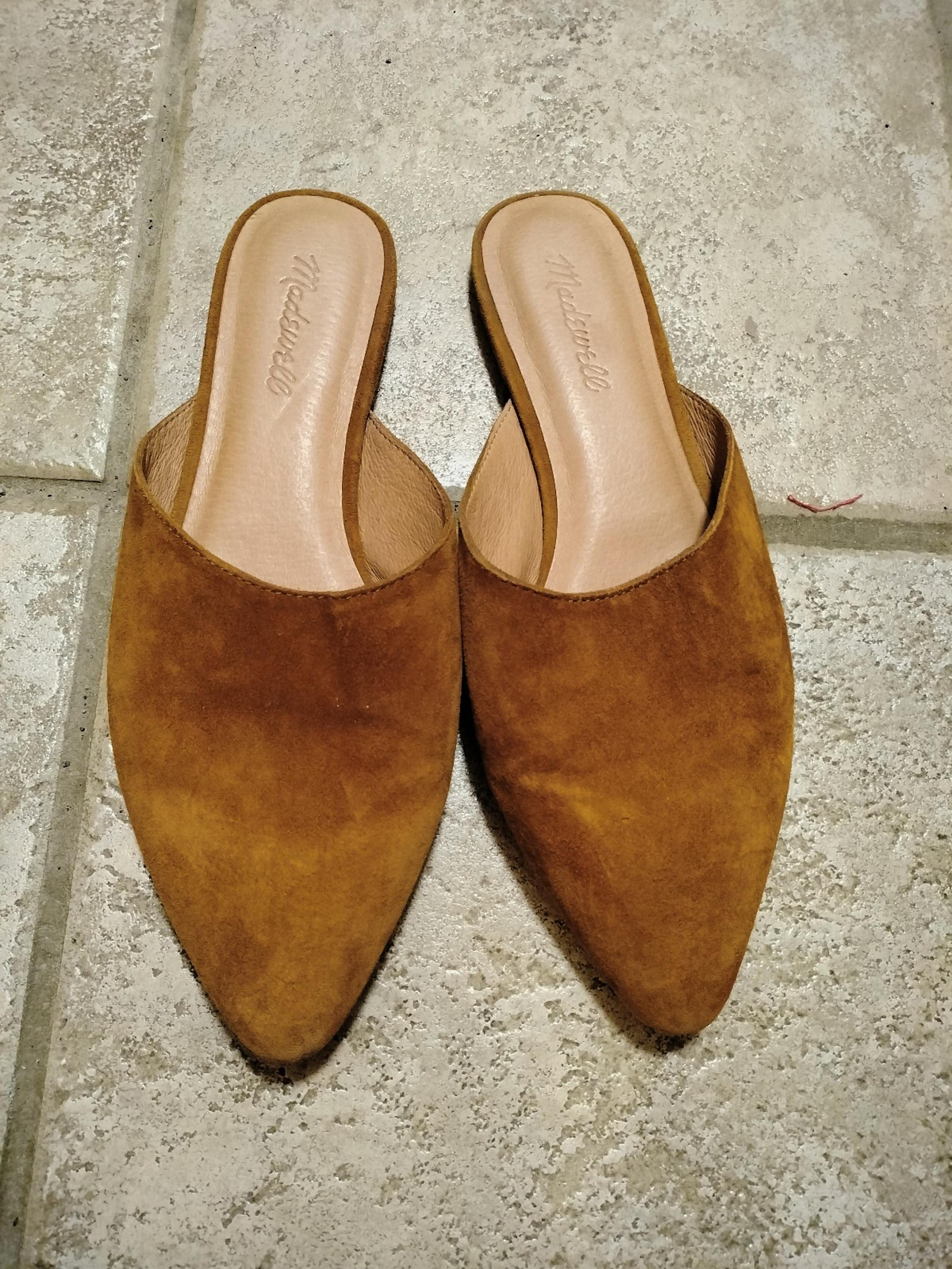 Madewell Remi Mules Suede Brown Slides Pointed Toe Flats Slip On Women’s 8.5