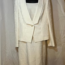 John Meyer white shimmer dress suit/jacket size 18