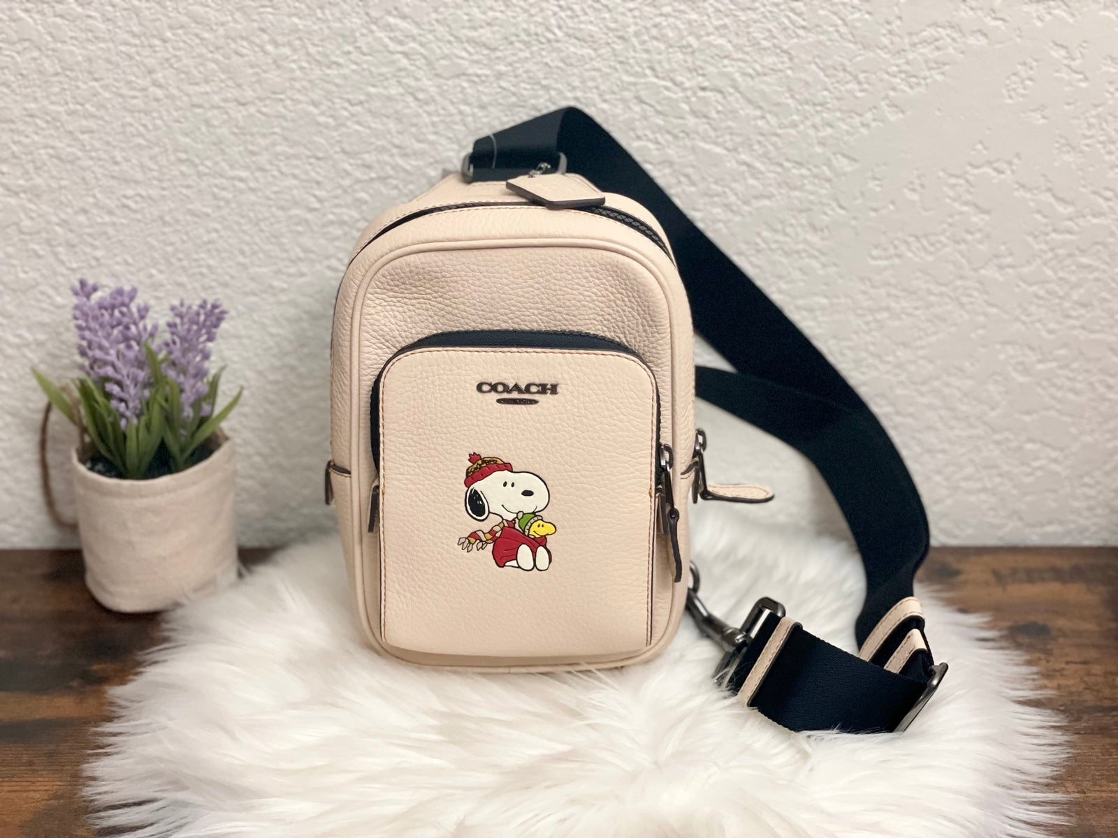 NWT Coach X Peanuts Track Pack 14 With Snoopy Motif CE602