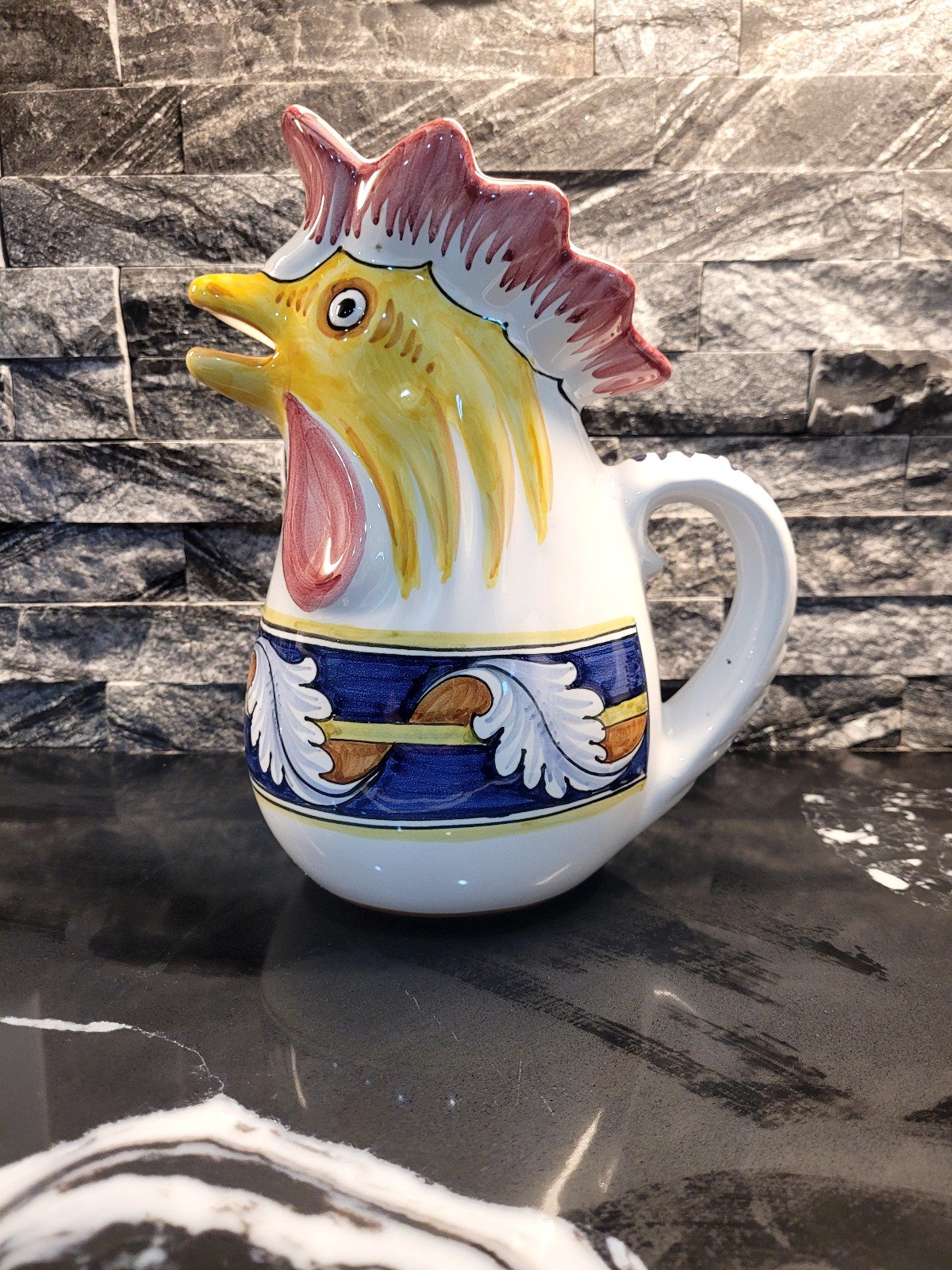 Italian rooster pitcher collectors item