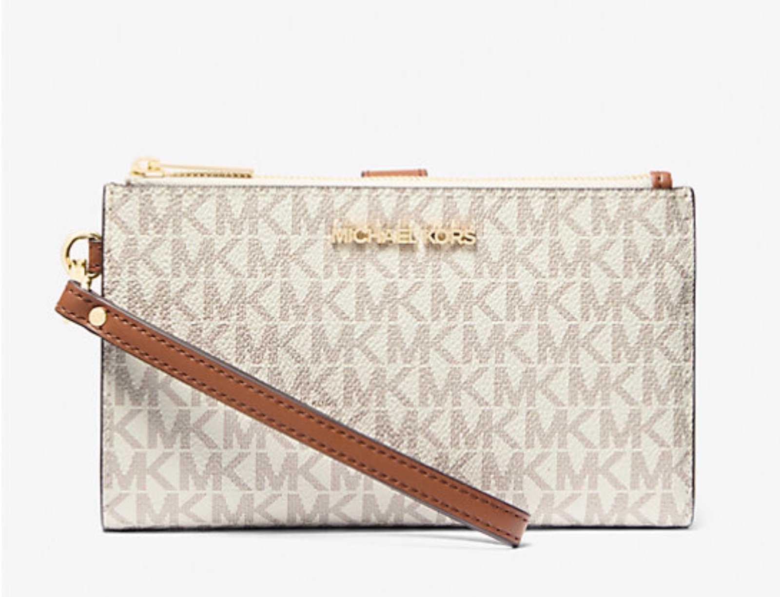 NWT - Michael Kors - Travel Signature Logo Smartphone Wallet - Vanilla