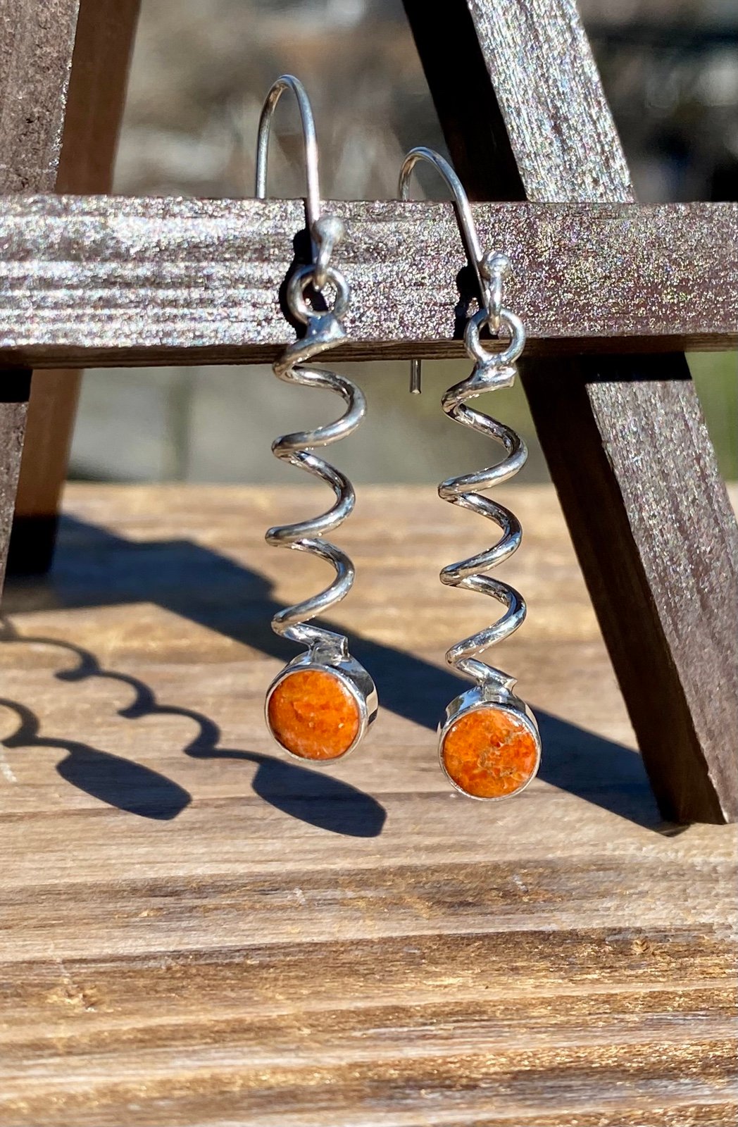 Orange Coral Earrings