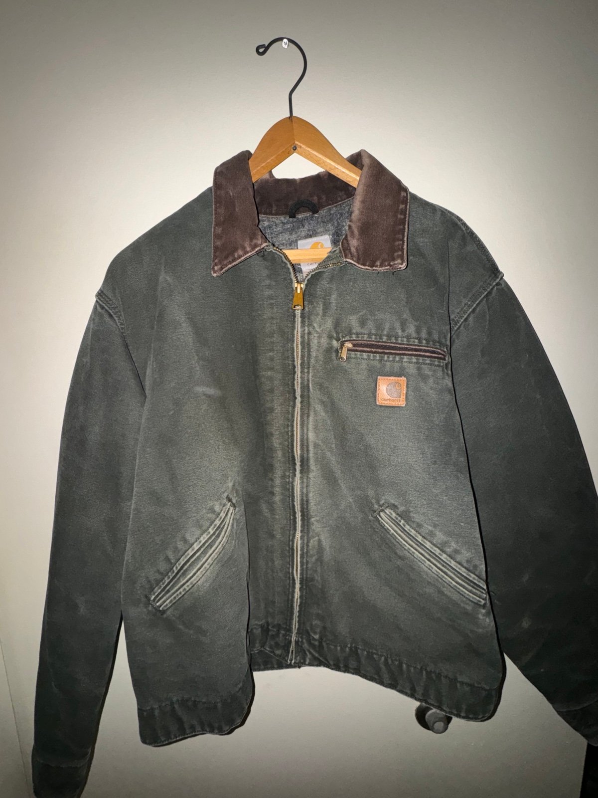 Vintage Forrest Moss Green J97 MOS Wool Blanket Lined Carhartt Detroit Jacket