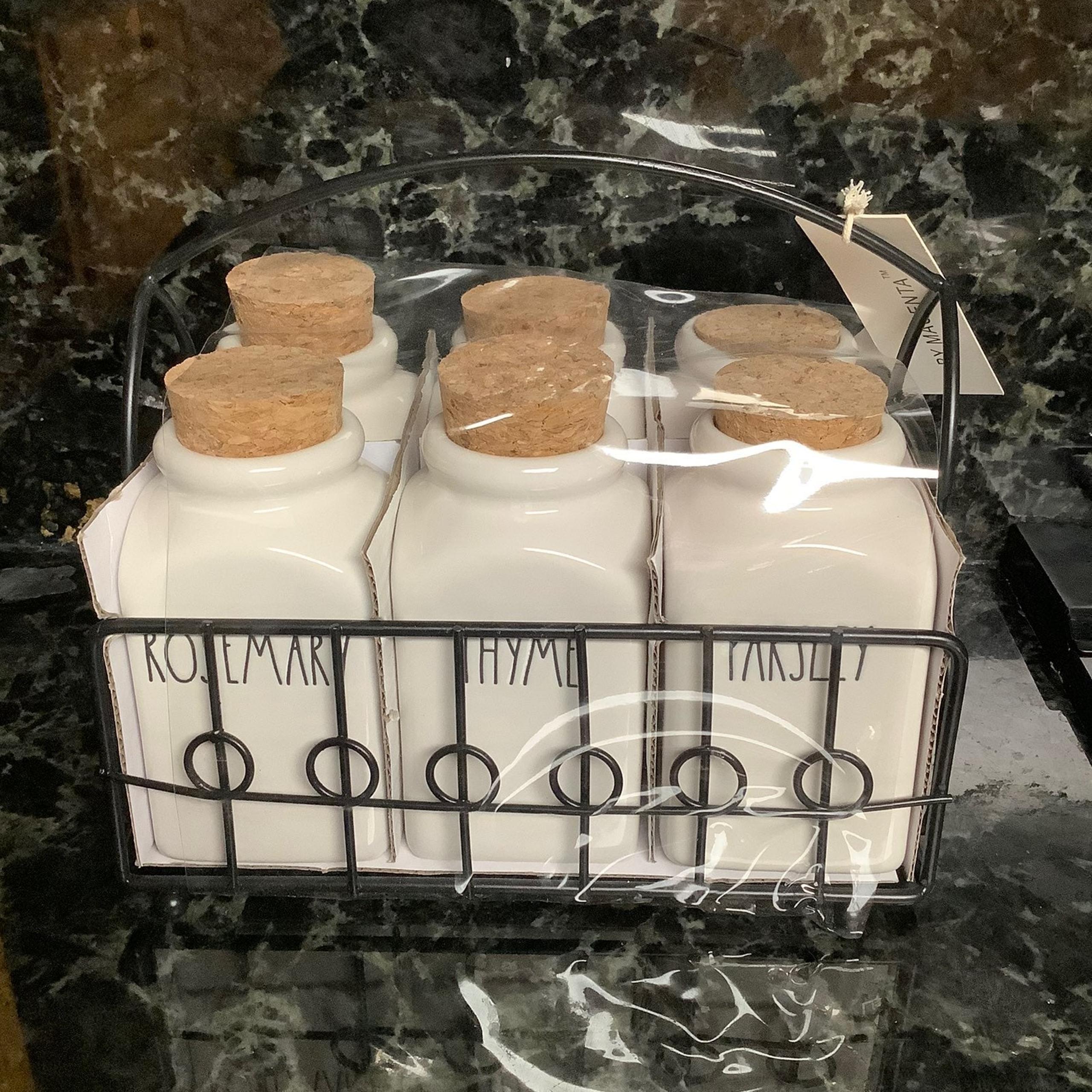 Rae Dunn Spice Rack & Jars