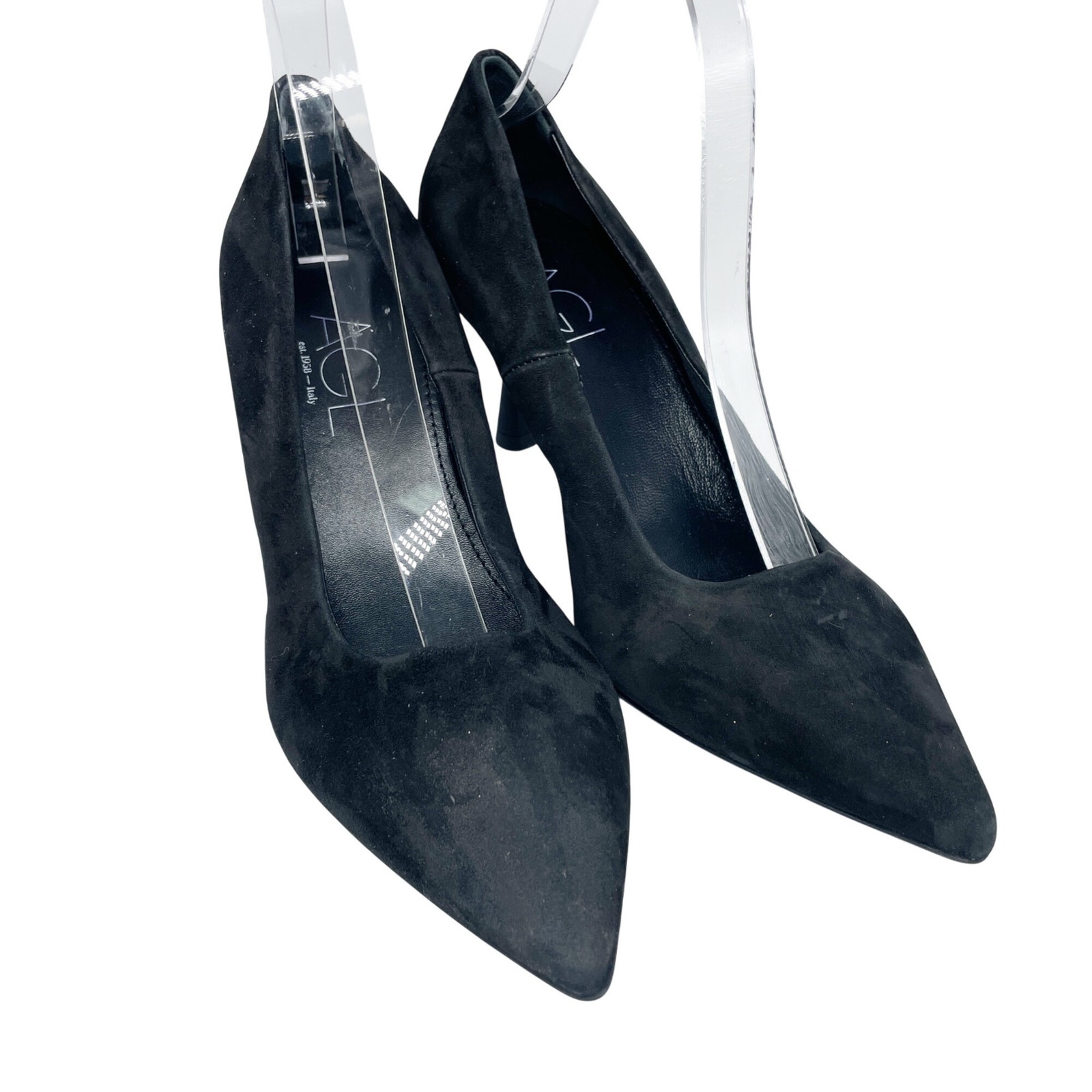 AGL Women's Isolde Pointed Toe High Heel Pumps Black Size 38