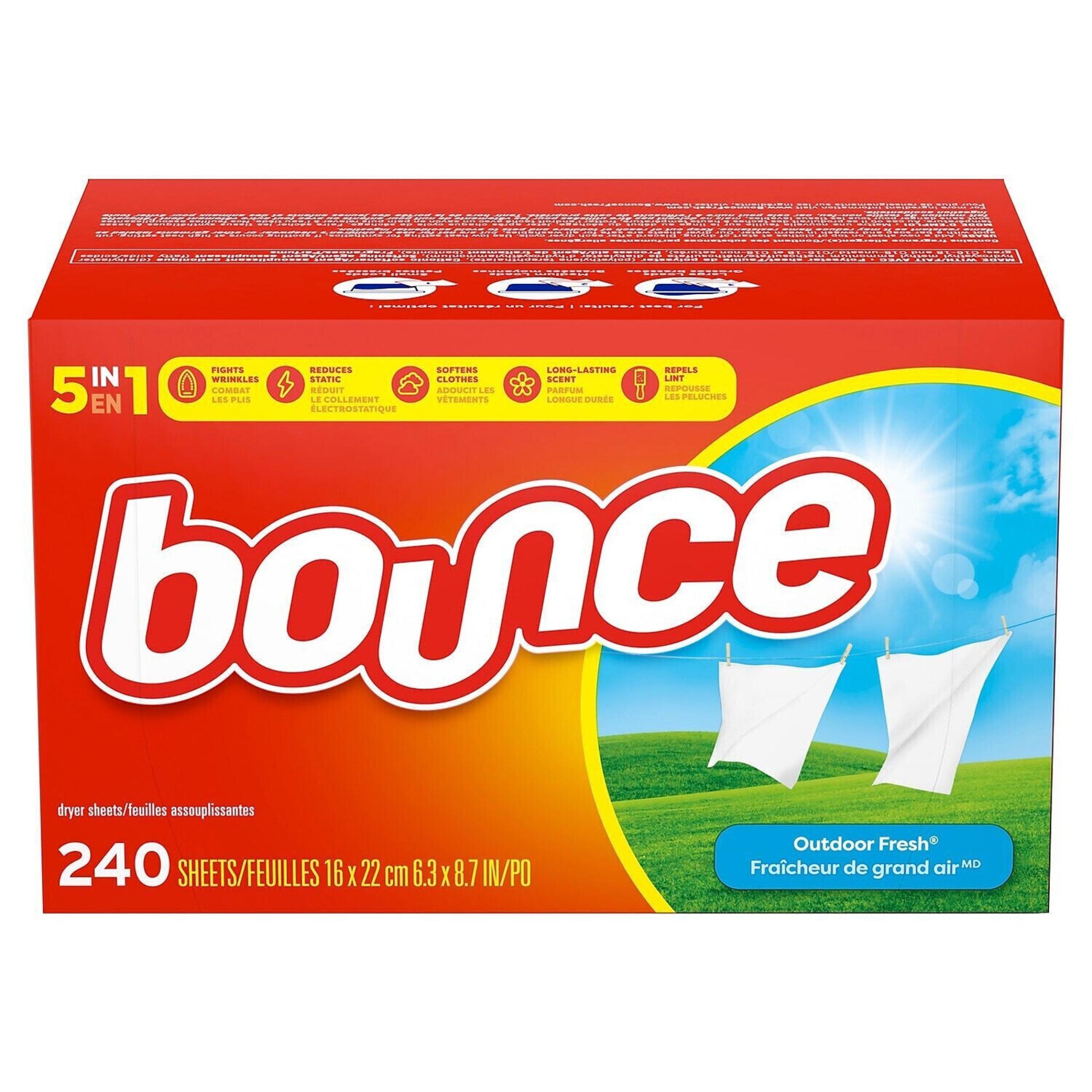 Bounce Fabric Softener Sheets, Outdoor Fresh, 240 Count