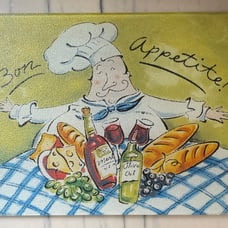 Fat Chef Tempered Glass Cutting Board - Very Good Pre-owned Condition