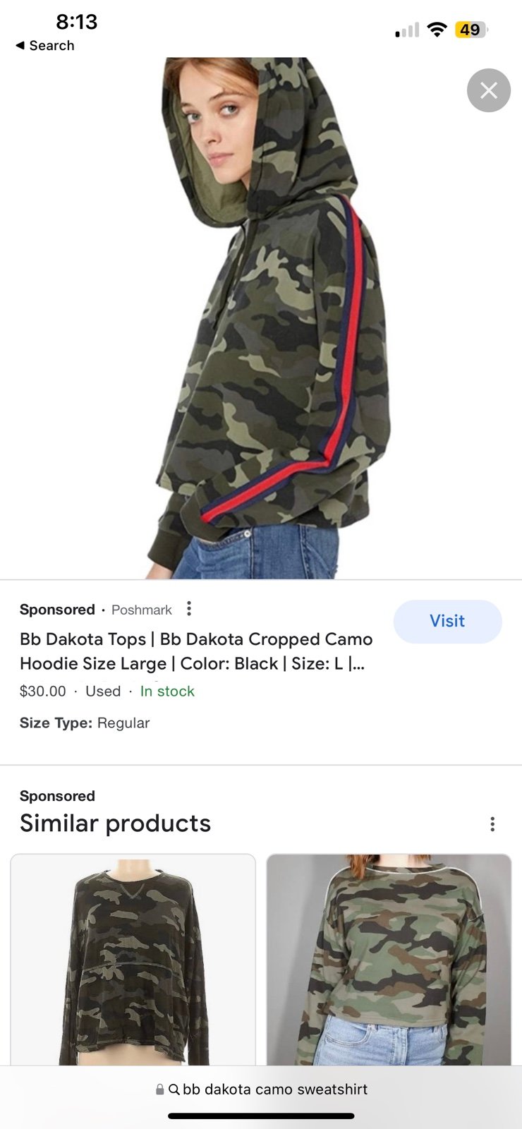 BB Dakota cropped camo hoodie
