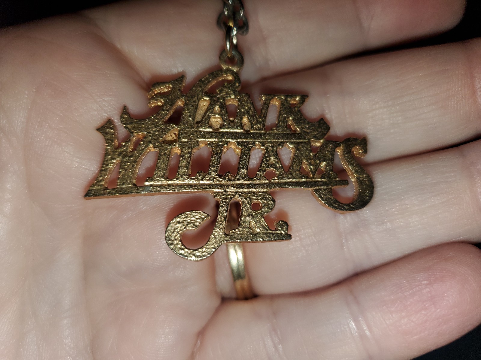 Hank Williams Jr name plate necklace