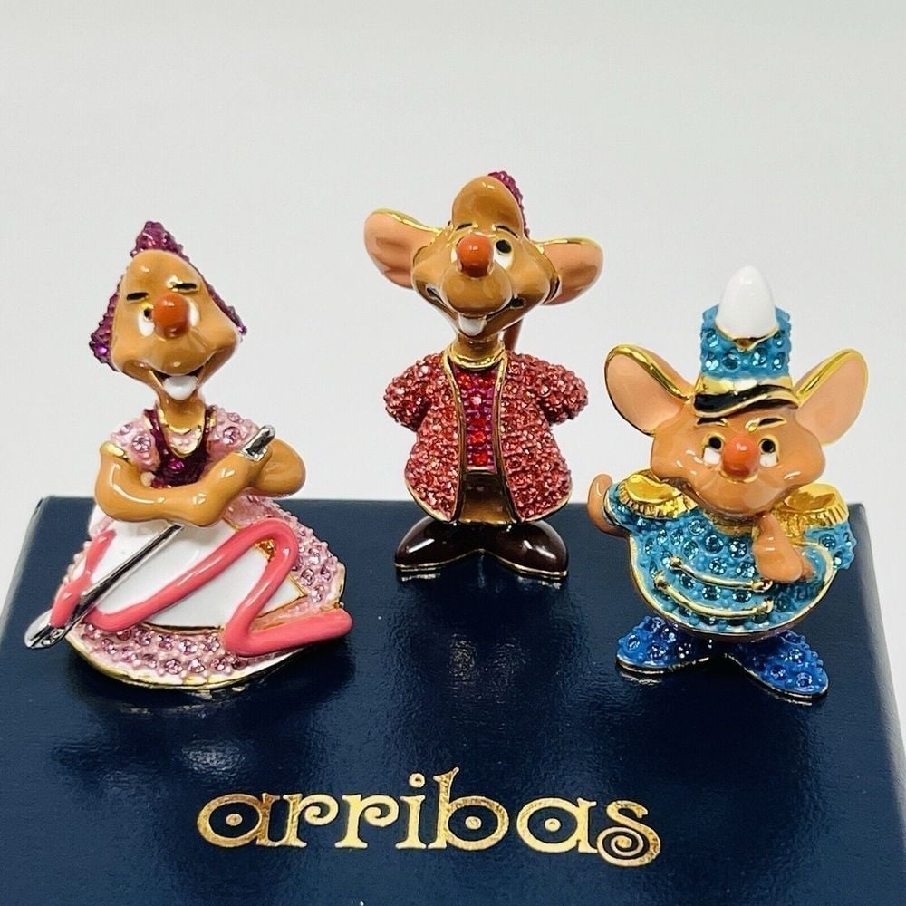 Disney Arribas Brothers Cinderella's Perla Jaq & Gus Jeweled Swarovski Figurine