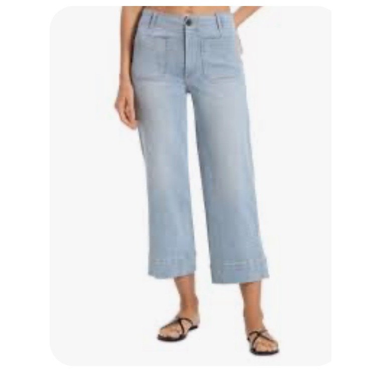 Bundle of 2 Bagatelle Wide Leg Cropped Ankle Cotton Stretch Jeans Denim Light 29