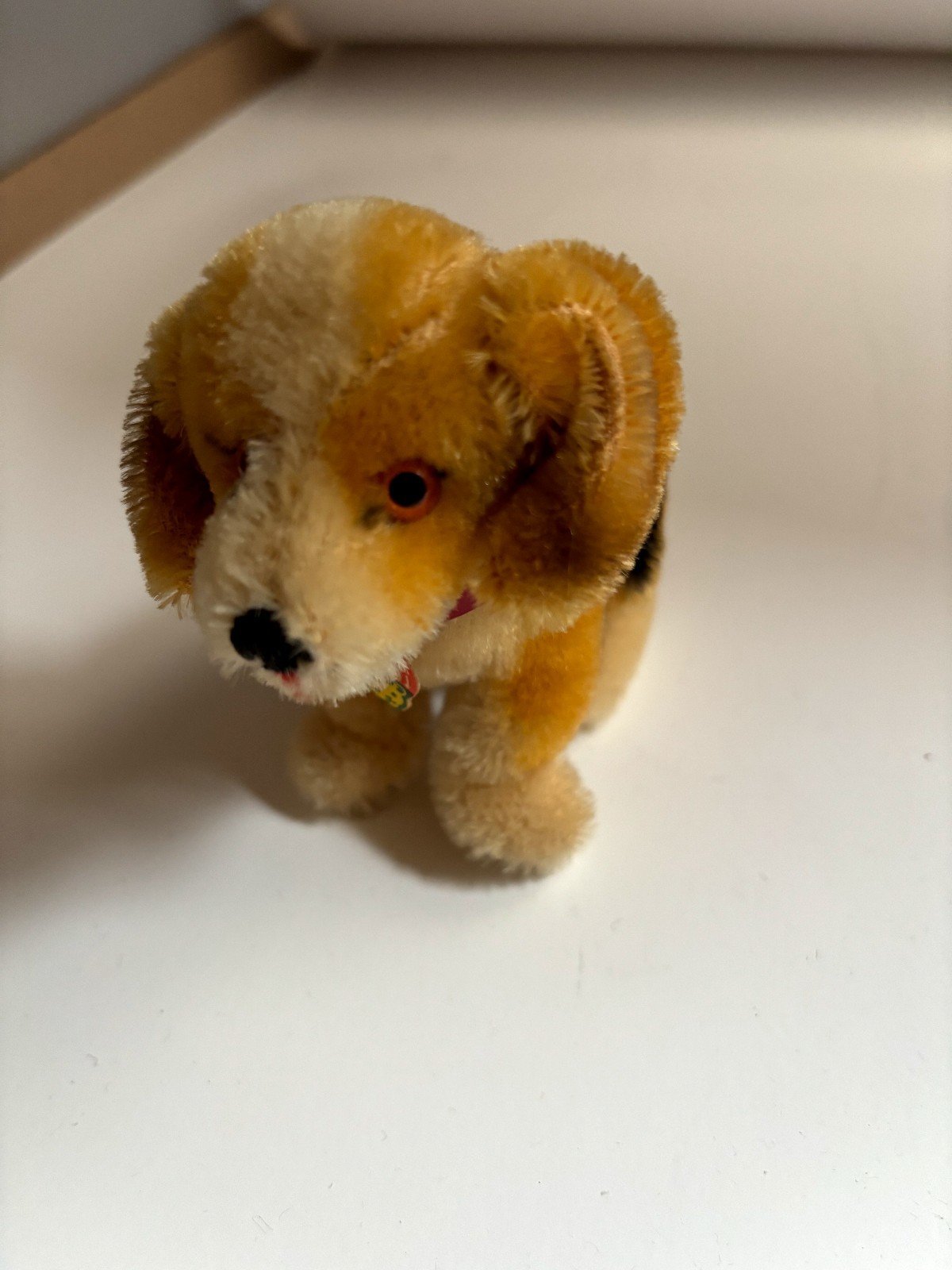 Vintage Steiff German Mohair Puppy Dog BIGGIE Stuffed Animal Plush With Tag 5.5