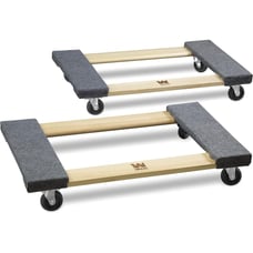 WEN 1320lbs Capacity 18 in. x 30 in. Hardwood Furniture Moving Dolly 2 Pack