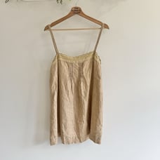 Designer Dosa Rose Gold Metallic Linen Mini Dress 1-1400