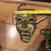 adorable pair of vintage gold brass Greek theatre masks comedy and tragedy 7x5”