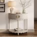 Whitewash Scalloped Skirt Half Moon Modern Entryway Console Table w/ Storage New
